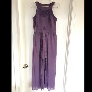 Purple Midi Dress With Shorts